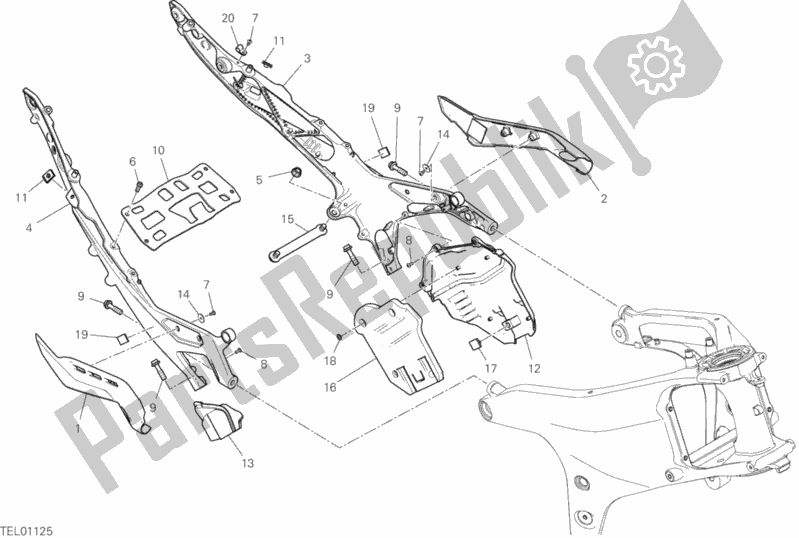 Toutes les pièces pour le Cadre Arrière Comp. Du Ducati Superbike Panigale V4 1100 2018